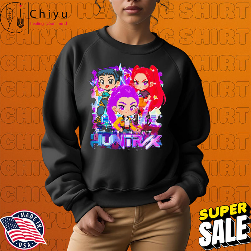 Huntrix Anime Chibi Rumi Mira Zoey KPop Demon Hunters Digital Art shirt Huntrix Anime Chibi Rumi Mira Zoey KPop Demon Hunters Digital Art shirt