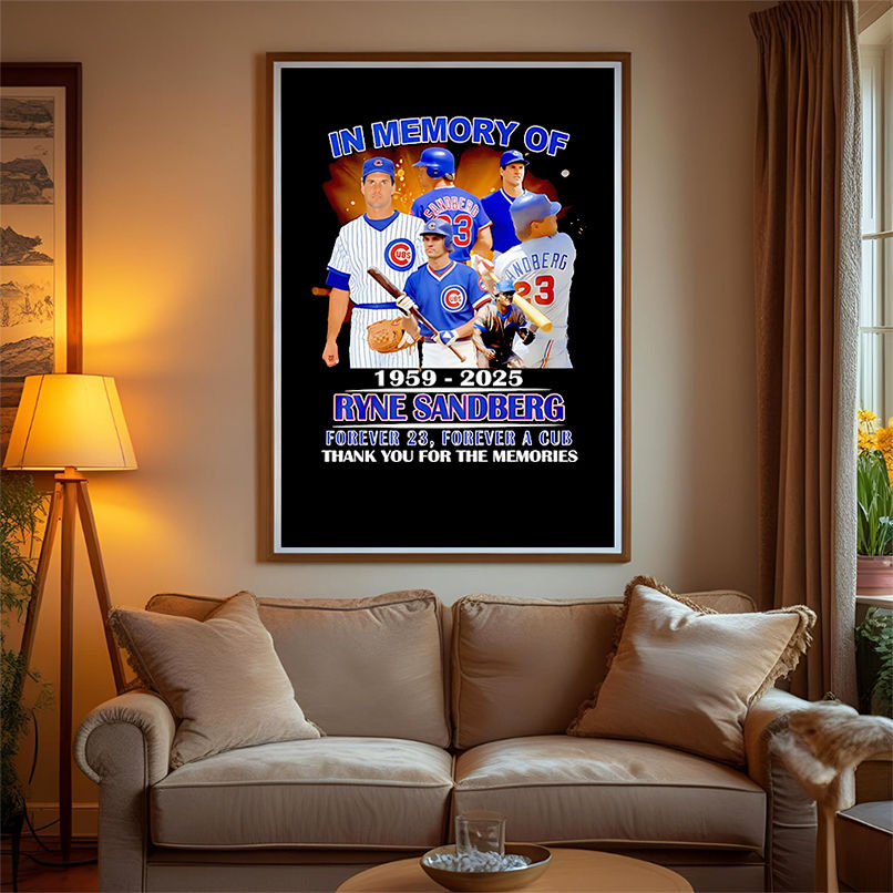 In memory of 1959 2025 Ryne Sandberg forever 23 forever a Cub thank you for the memories shirt In memory of 1959 2025 Ryne Sandberg forever 23 forever a Cub thank you for the memories shirt