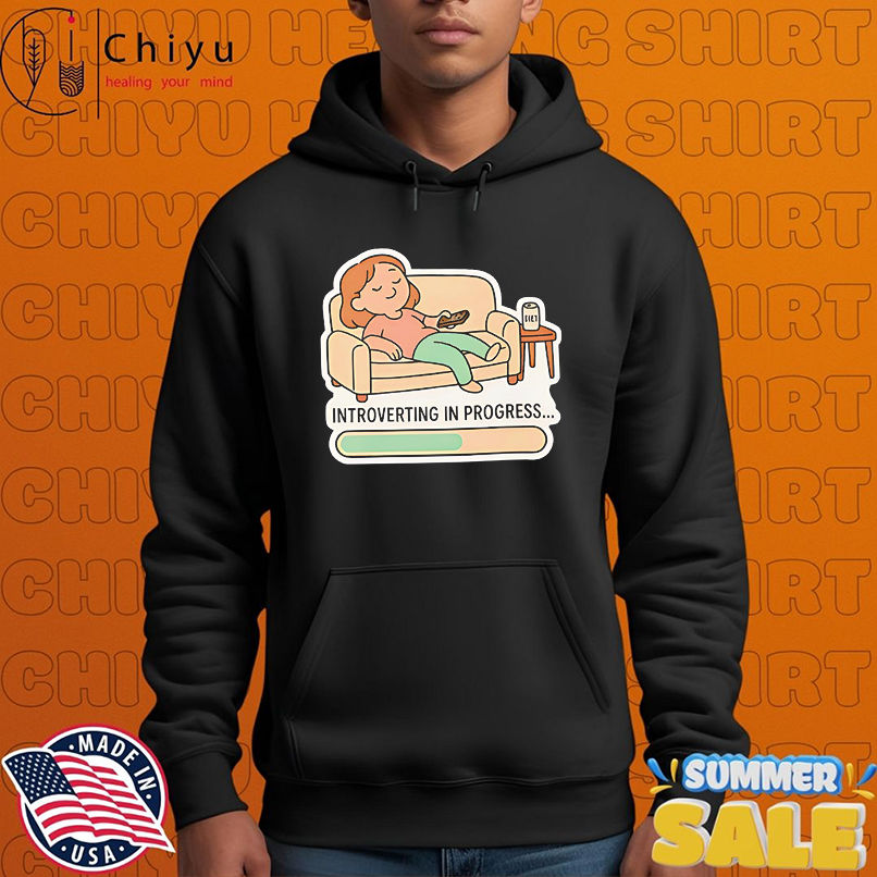 Introverting in Progress Funny Social Battery cartoon shirt Introverting in Progress Funny Social Battery cartoon shirt