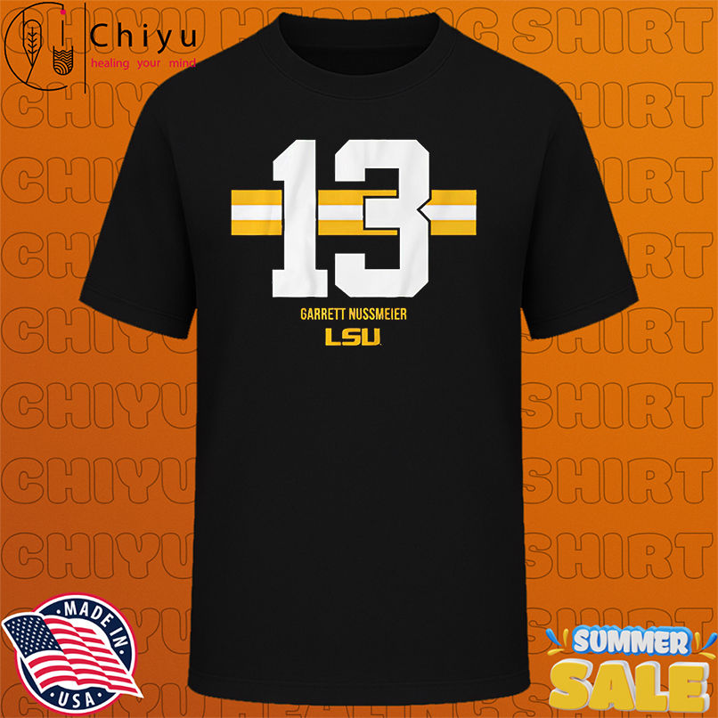 LSU Football Garrett Nussmeier Name Number 13 Stripe shirt