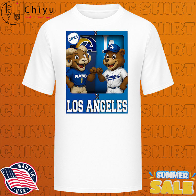 Los Angeles Rams and Los Angeles Dodgers mascot play card shirt