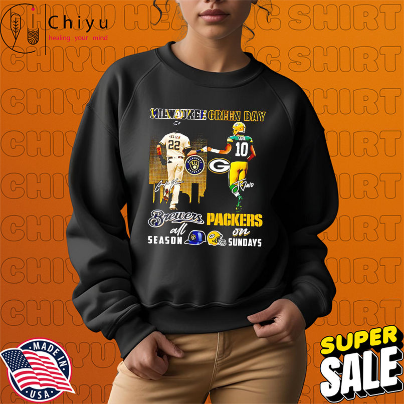 Milwaukee Brewers All Season x Green Bay Packers On Sunday Signature shirt Milwaukee Brewers All Season x Green Bay Packers On Sunday Signature shirt