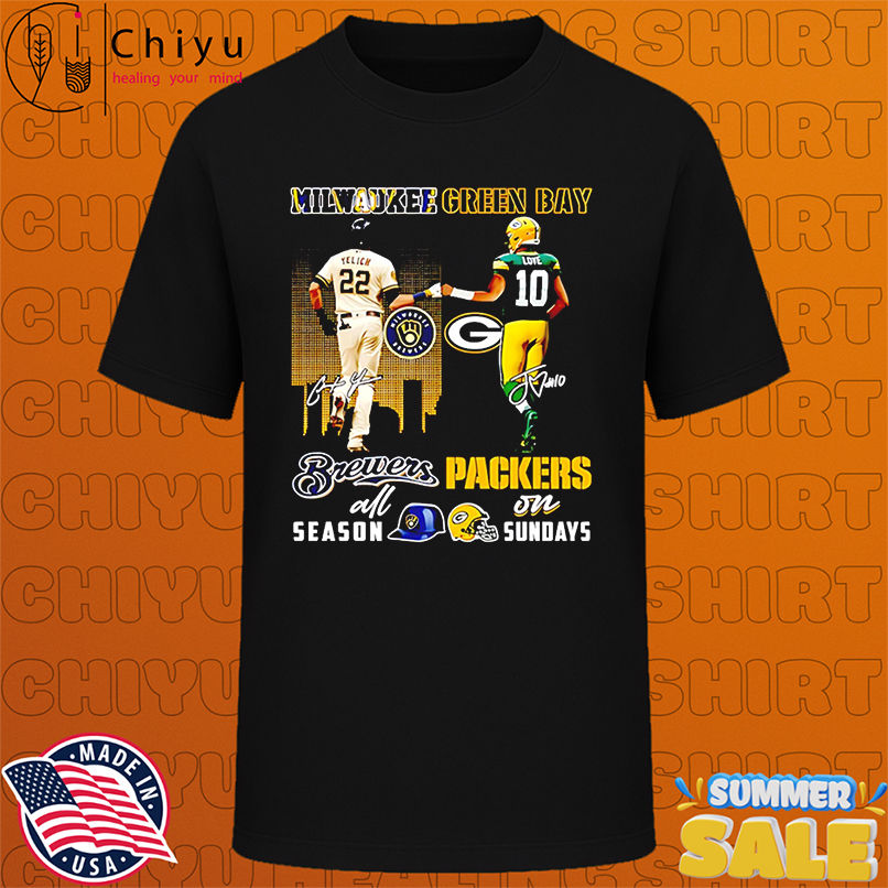 Milwaukee Brewers All Season x Green Bay Packers On Sunday Signature shirt