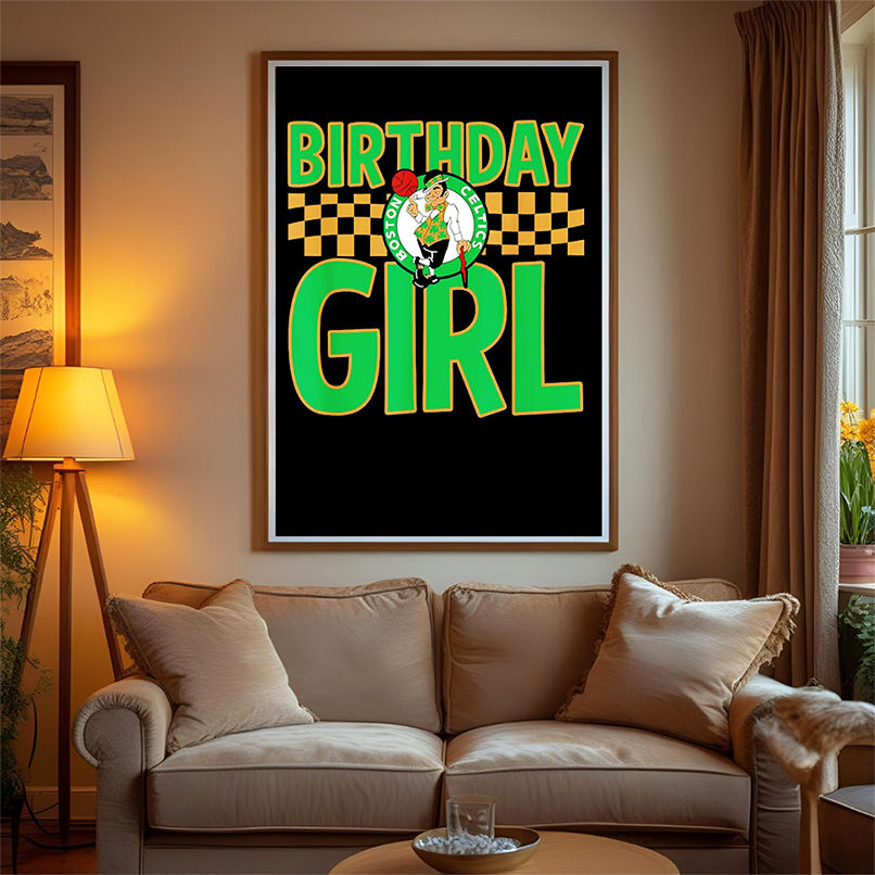 NBA Boston Celtics Birthday Girl Checkered Logo shirt NBA Boston Celtics Birthday Girl Checkered Logo shirt