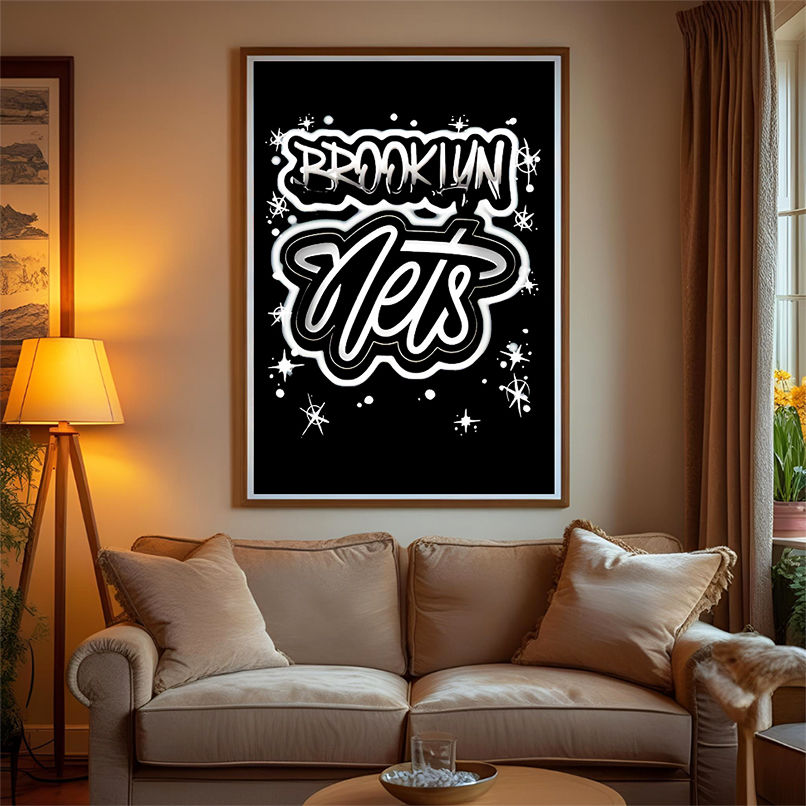 NBA Brooklyn Nets Airbrush Logo shirt NBA Brooklyn Nets Airbrush Logo shirt