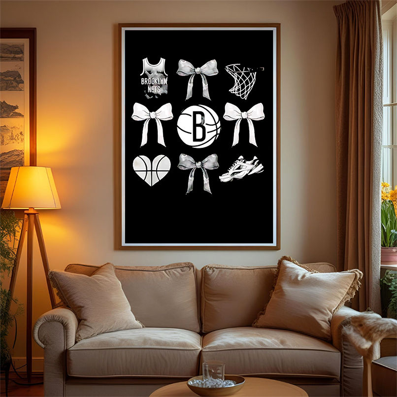 NBA Brooklyn Nets Bow Grid shirt NBA Brooklyn Nets Bow Grid shirt