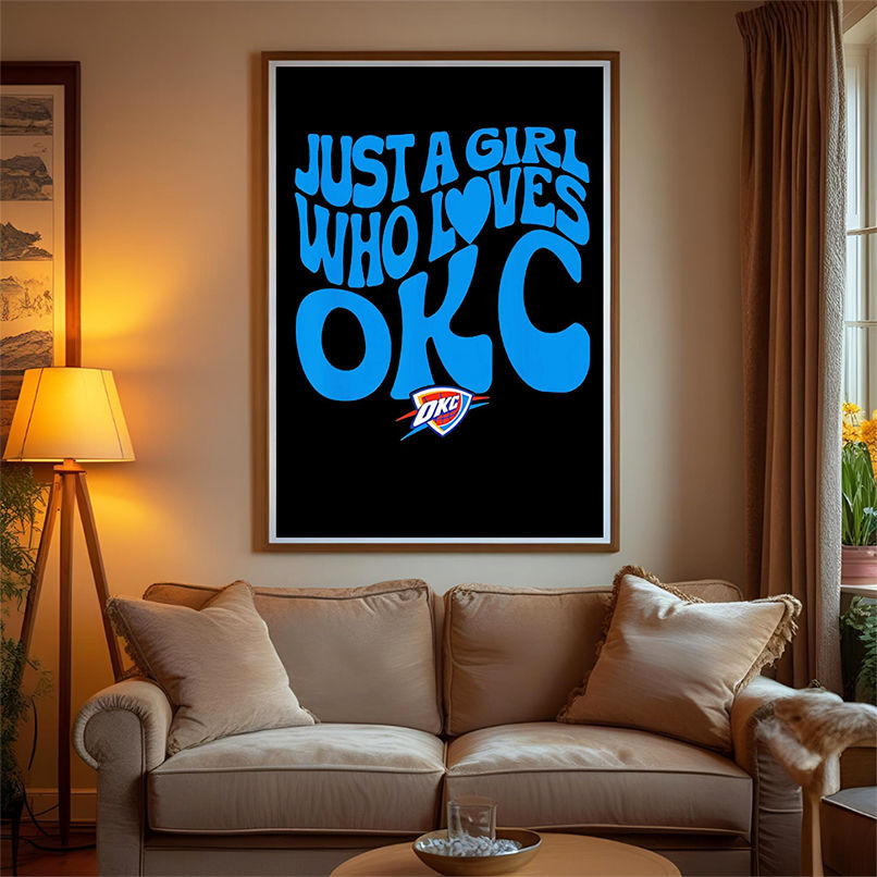 NBA Just A Girl Who Loves OKC Blue Wavy Logo shirt NBA Just A Girl Who Loves OKC Blue Wavy Logo shirt