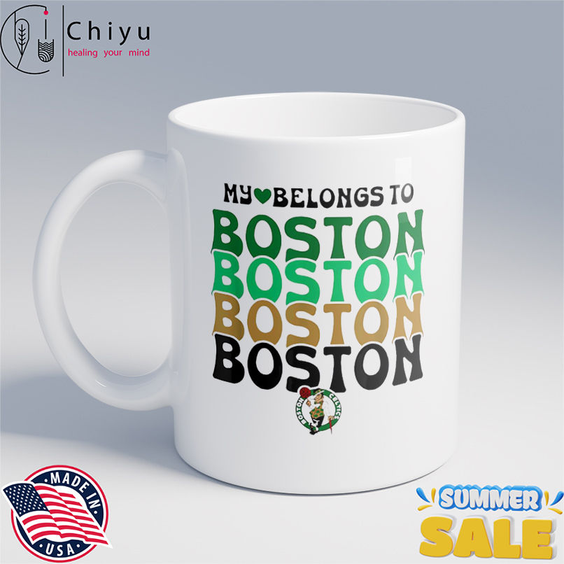 NBA My Heart Belongs To Boston Celtics Vintage Logo Stack shirt