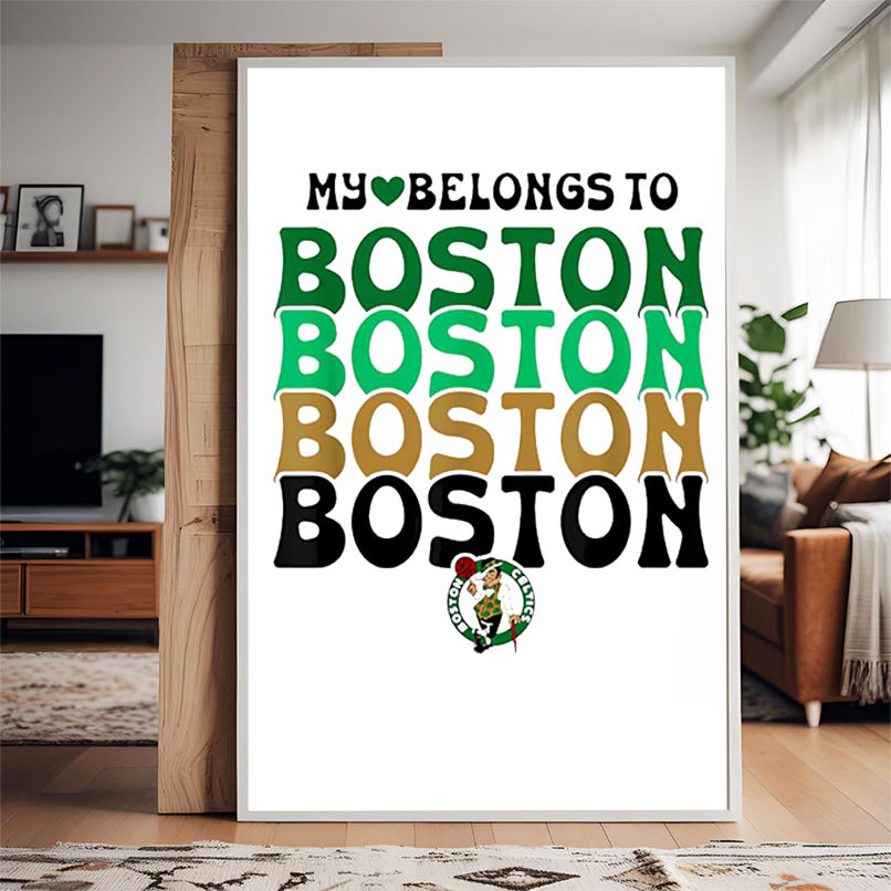 NBA My Heart Belongs To Boston Celtics Vintage Logo Stack shirt NBA My Heart Belongs To Boston Celtics Vintage Logo Stack shirt