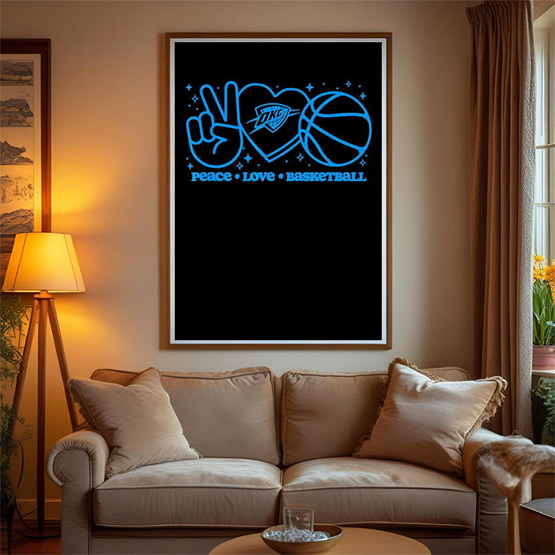 NBA Oklahoma City Thunder Peace Love Basketball shirt NBA Oklahoma City Thunder Peace Love Basketball shirt