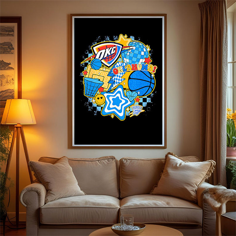 NBA Oklahoma City Thunder Psychedelic Basketball Collage shirt NBA Oklahoma City Thunder Psychedelic Basketball Collage shirt