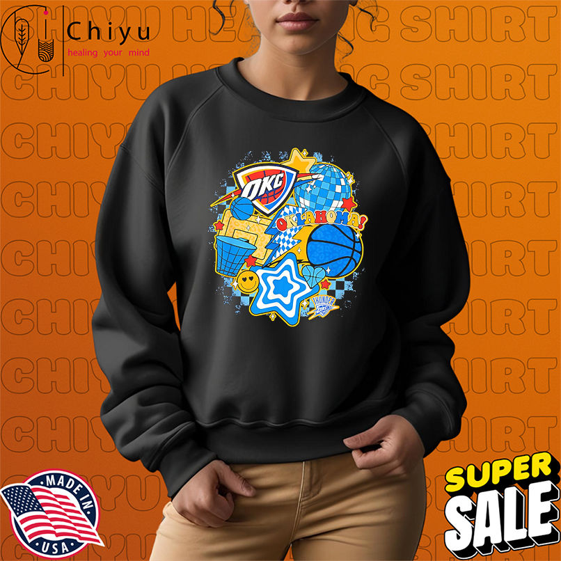 NBA Oklahoma City Thunder Psychedelic Basketball Collage shirt