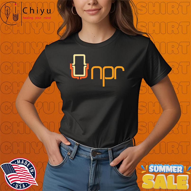 NPR 70s mic logo shirt