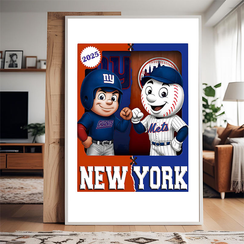 New York Giants and New York Mets mascot play card shirt New York Giants and New York Mets mascot play card shirt