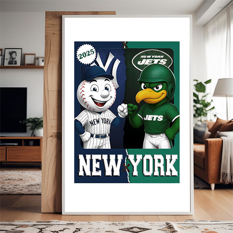 New York Jets and New York Yankees mascot play card shirt New York Jets and New York Yankees mascot play card shirt