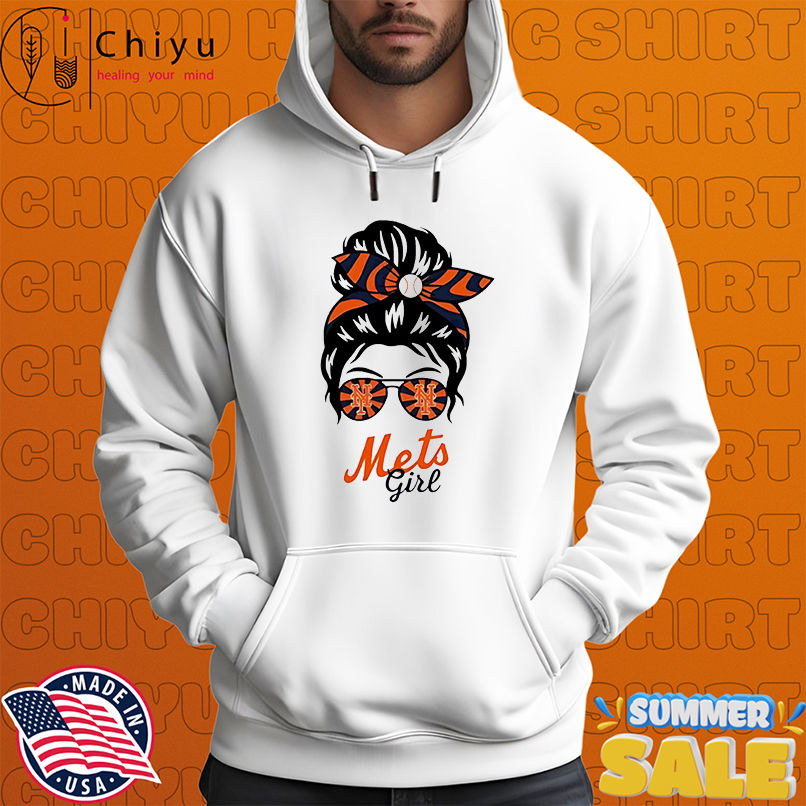 New York Mets Girl Messy Bun Glasses shirt New York Mets Girl Messy Bun Glasses shirt