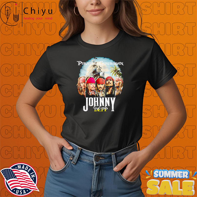 Pirates Caribbean Johnny Depp signature shirt