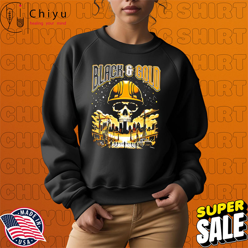 Pittsburgh Steelers Black and Gold Skull helmet shirt Pittsburgh Steelers Black and Gold Skull helmet shirt