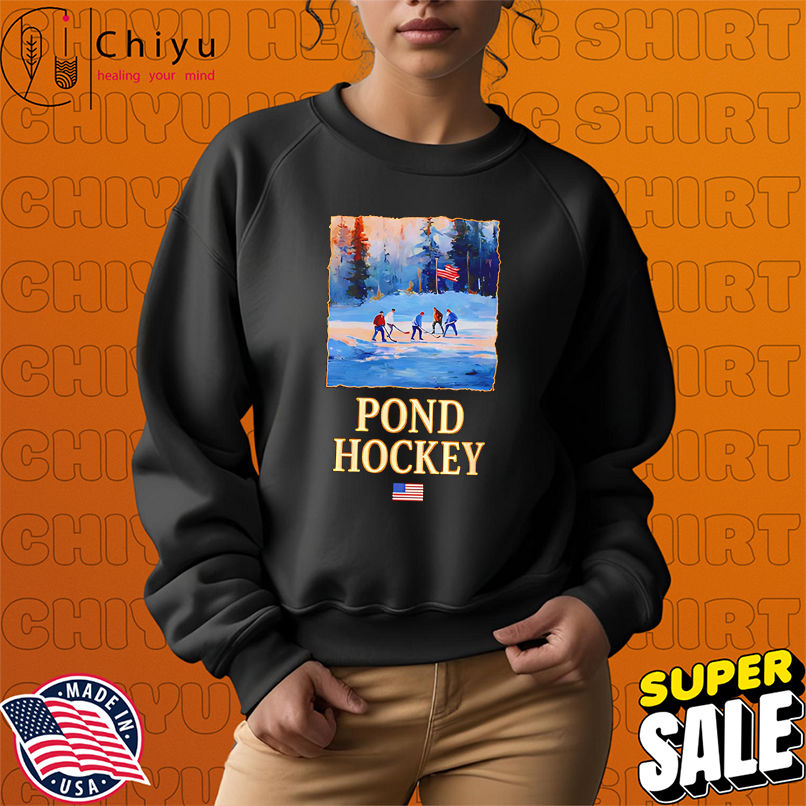 Pond Hockey playing golf shirt