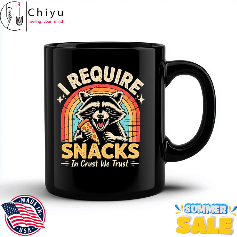 Raccoon I Require Snacks In Crust We Trust vinatge shirt
