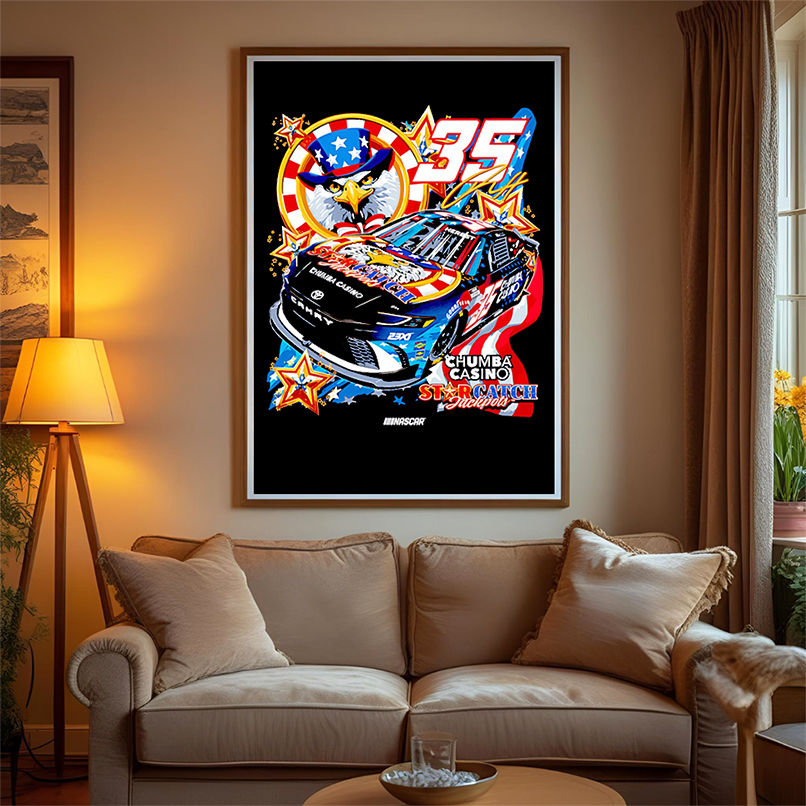 Riley Herbst 23XI Racing Chumba Casino graphic shirt Riley Herbst 23XI Racing Chumba Casino graphic shirt