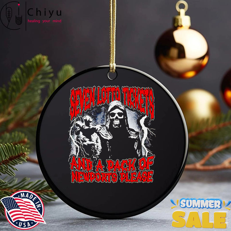 Seven lotto tickets and a pack of newports please shirt