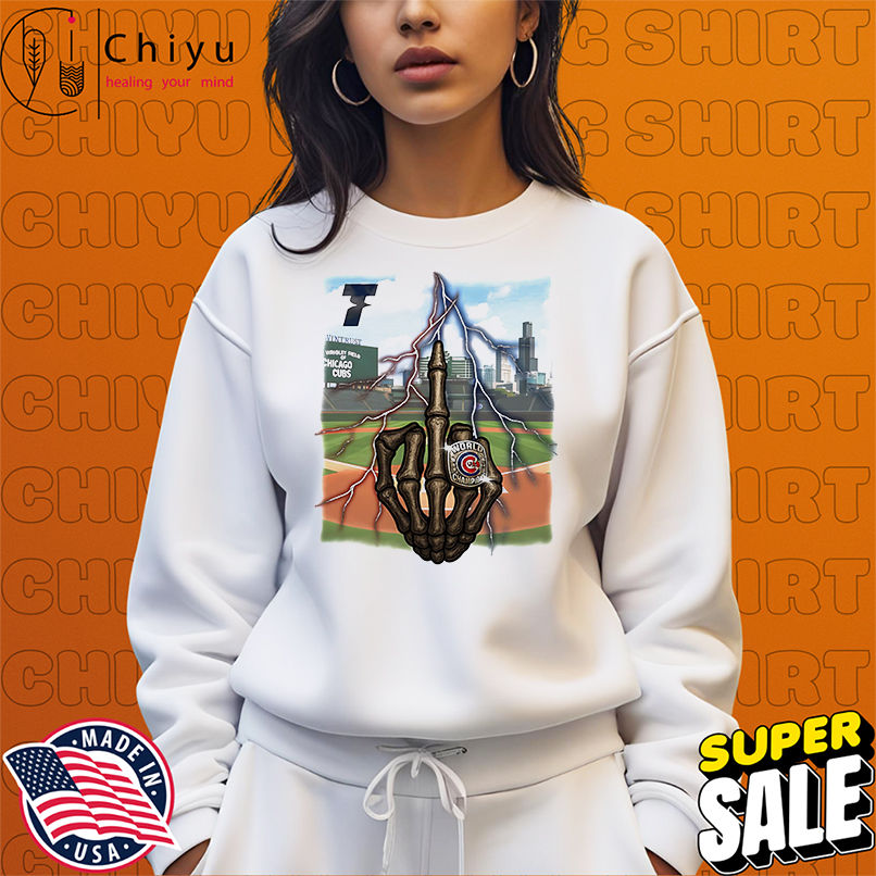 Skeleton middle finger Chicago Cubs Champions shirt Skeleton middle finger Chicago Cubs Champions shirt