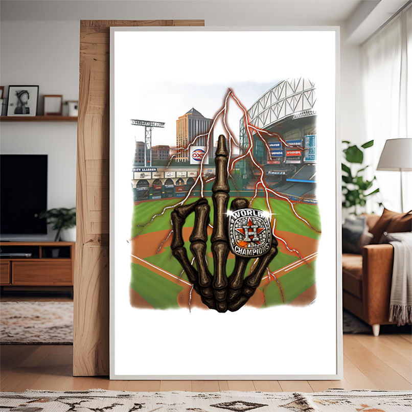 Skeleton middle finger Houston Astros Champions shirt Skeleton middle finger Houston Astros Champions shirt