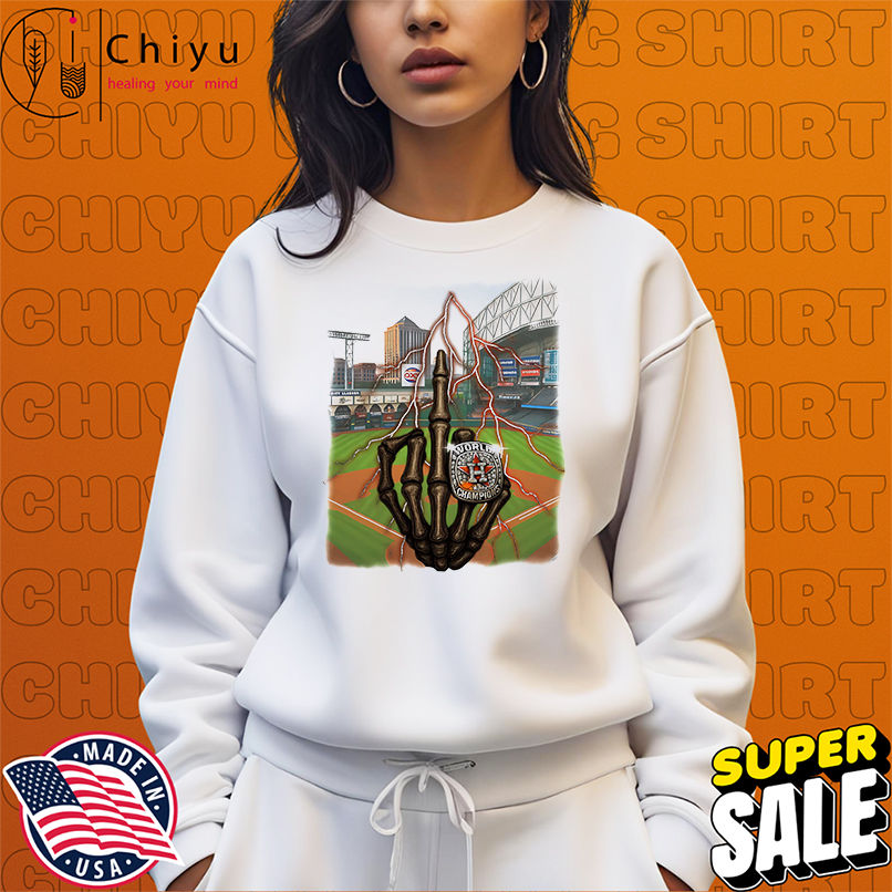 Skeleton middle finger Houston Astros Champions shirt Skeleton middle finger Houston Astros Champions shirt