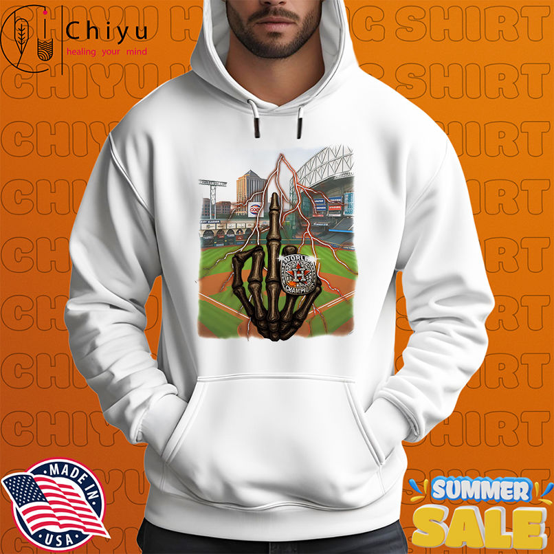 Skeleton middle finger Houston Astros Champions shirt