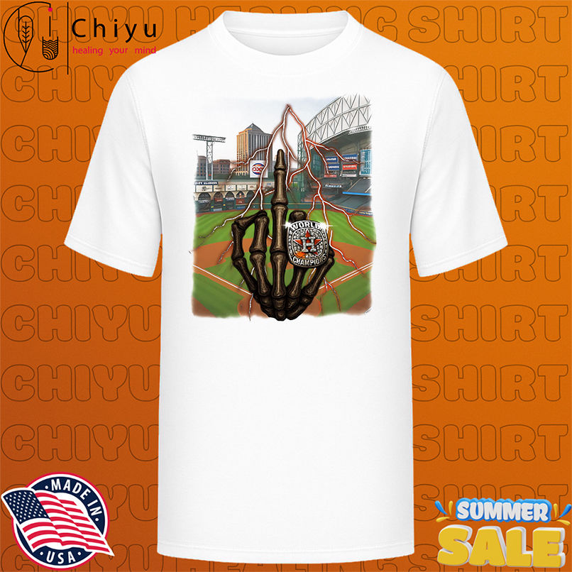 Skeleton middle finger Houston Astros Champions shirt