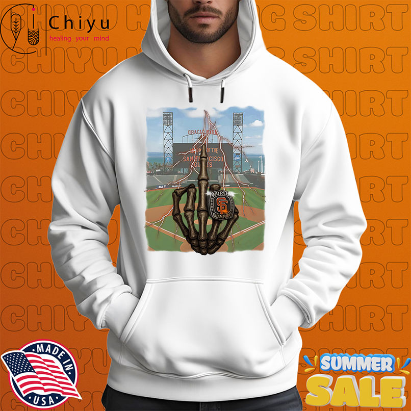 Skeleton middle finger San Francisco Giants Champions shirt