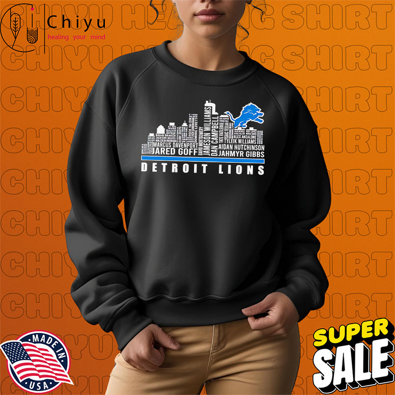 Skyline city Detroit Lions players name shirt Skyline city Detroit Lions players name shirt