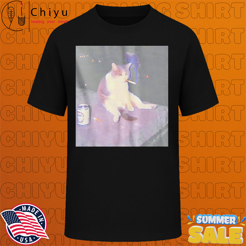 Smoking Cat Funny Meme photo shirt