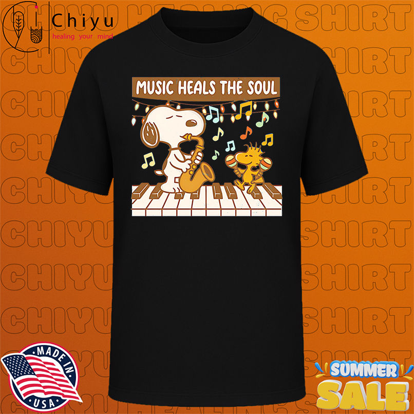 Snoopy and Woodstock Piano Music Heals The Soul shirt