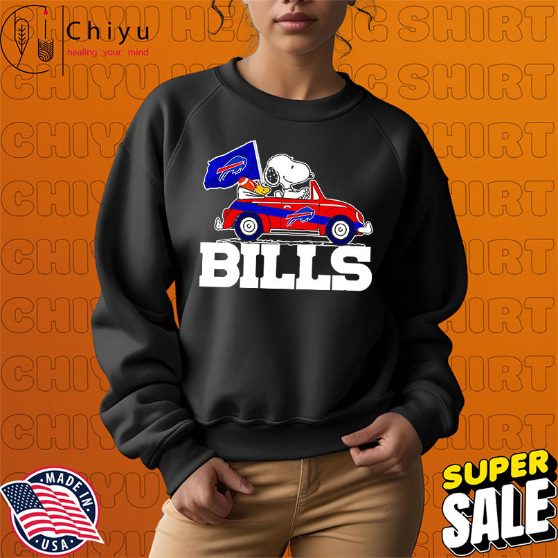 Snoopy and Woodstock driving car Buffalo Bills shirt Snoopy and Woodstock driving car Buffalo Bills shirt