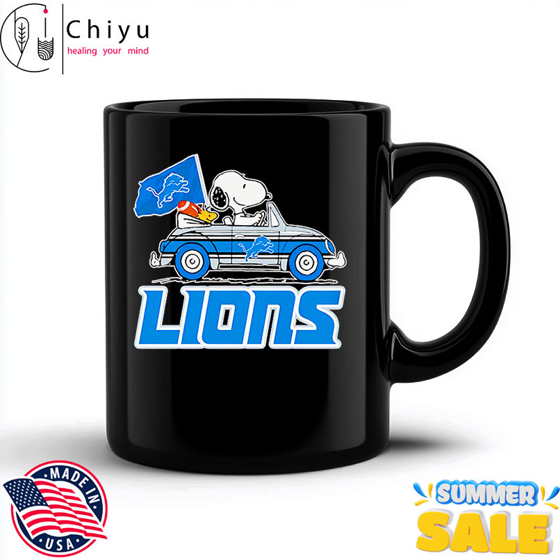 Snoopy and Woodstock driving car Detroit Lions shirt Snoopy and Woodstock driving car Detroit Lions shirt