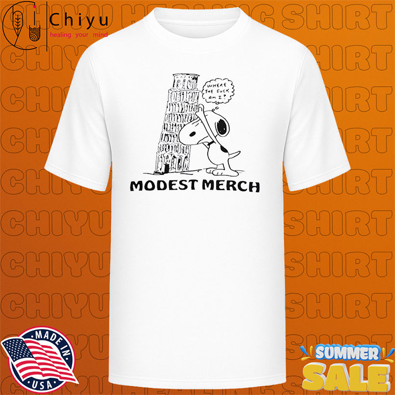 Snoopy where the fuck am i modest merch shirt
