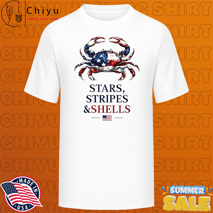 Stars Stripes and Shells crab shirt