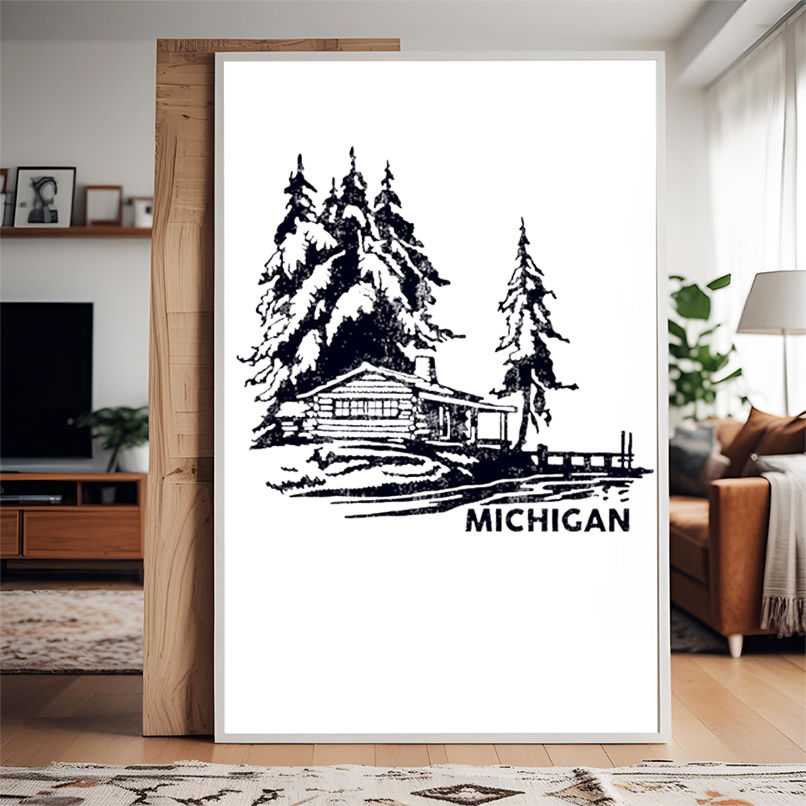 State of Michigan with Lake House shirt State of Michigan with Lake House shirt