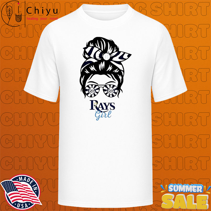 Tampa Bay Rays Girl Messy Bun Glasses shirt
