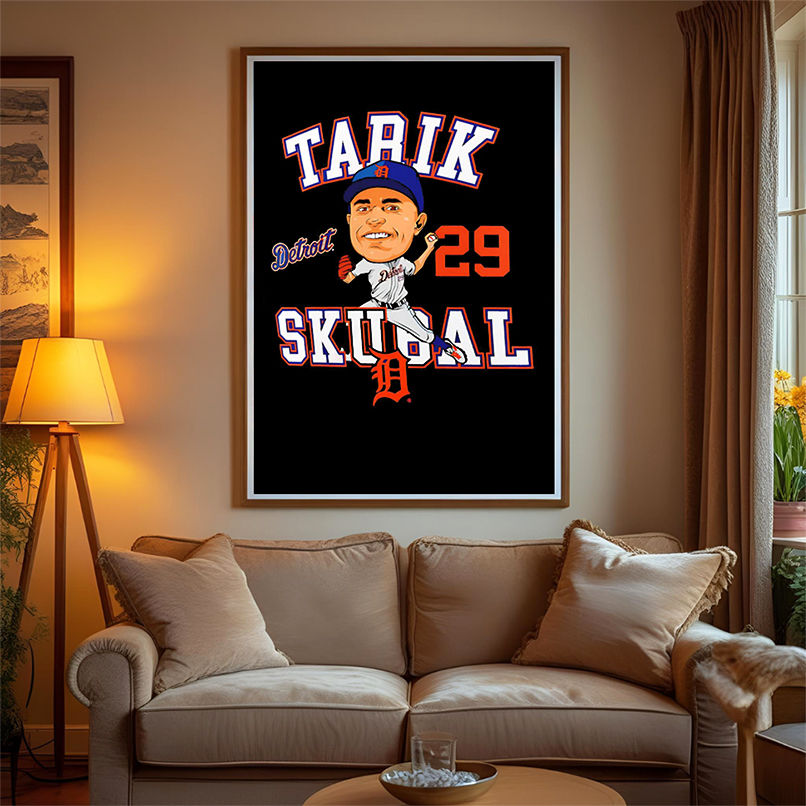 Tarik Skubal Detroit Tigers Caricature Player cartoon shirt Tarik Skubal Detroit Tigers Caricature Player cartoon shirt