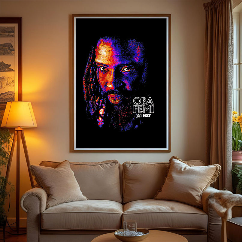 WWE Oba Femi Bitmap Portrait design style shirt WWE Oba Femi Bitmap Portrait design style shirt