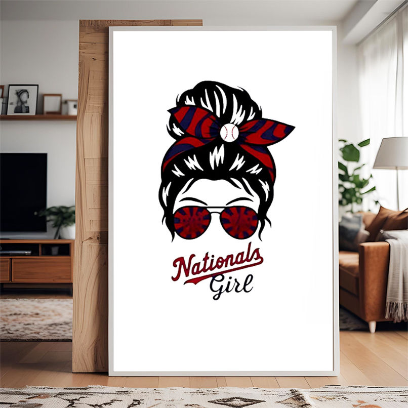 Washington Nationals Girl Messy Bun Glasses shirt Washington Nationals Girl Messy Bun Glasses shirt