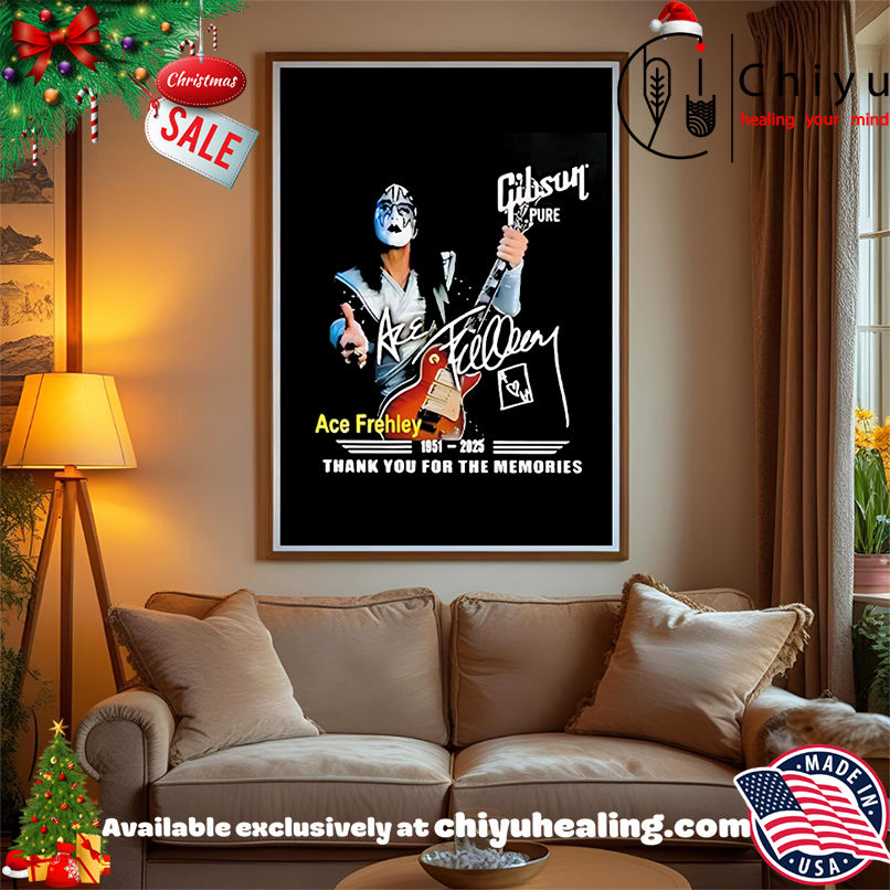 Ace Frehley Gibson Pure 1951 2025 thank you for the memories shirt, Hoodie, Sweatshirt, Poster Canvas, Mug, Ornaments