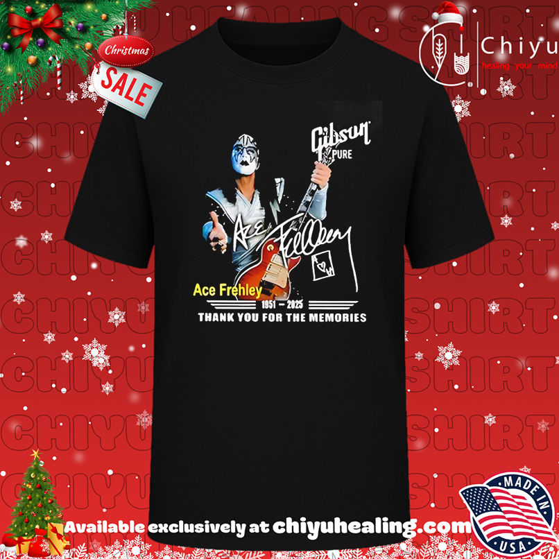 Ace Frehley Gibson Pure 1951 2025 thank you for the memories shirt, Hoodie, Sweatshirt, Poster Canvas, Mug, Ornaments