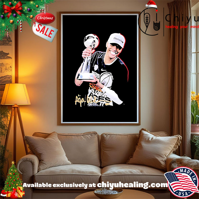 A'ja Wilson Las Vegas Aces MVP trophy graphic shirt, Hoodie, Sweatshirt, Poster Canvas, Mug, Ornaments