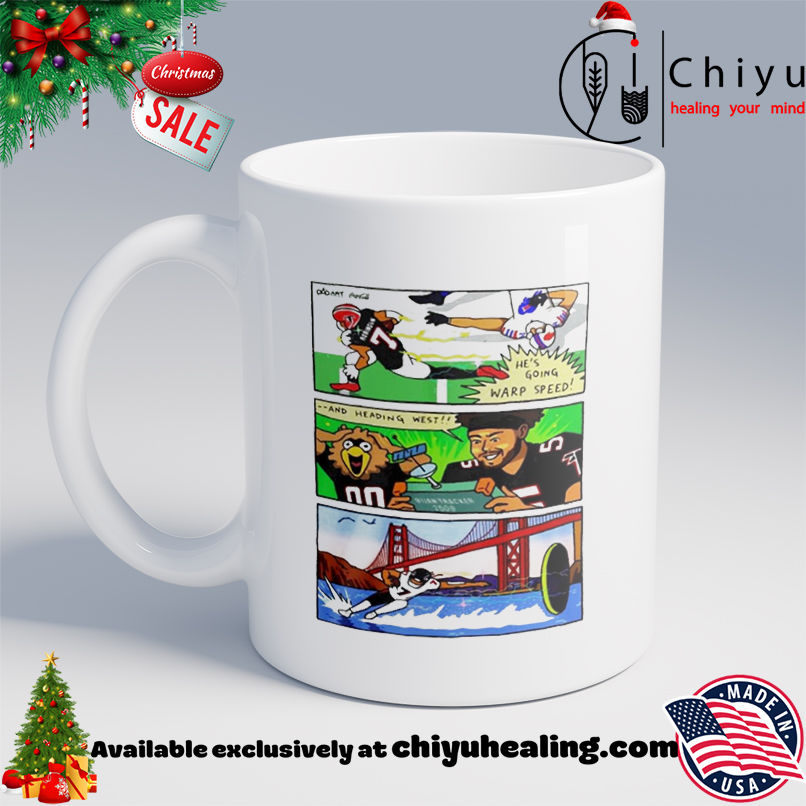 Atlanta Falcons he's going warp speed comic shirt, Hoodie, Sweatshirt, Poster Canvas, Mug, Ornaments