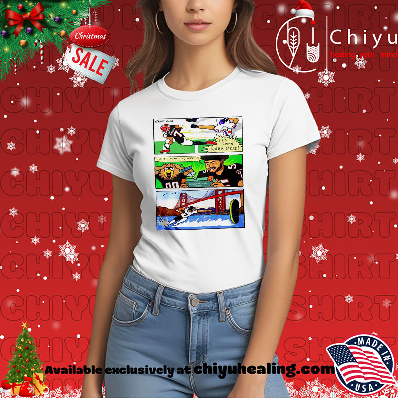 Atlanta Falcons he's going warp speed comic shirt, Hoodie, Sweatshirt, Poster Canvas, Mug, Ornaments