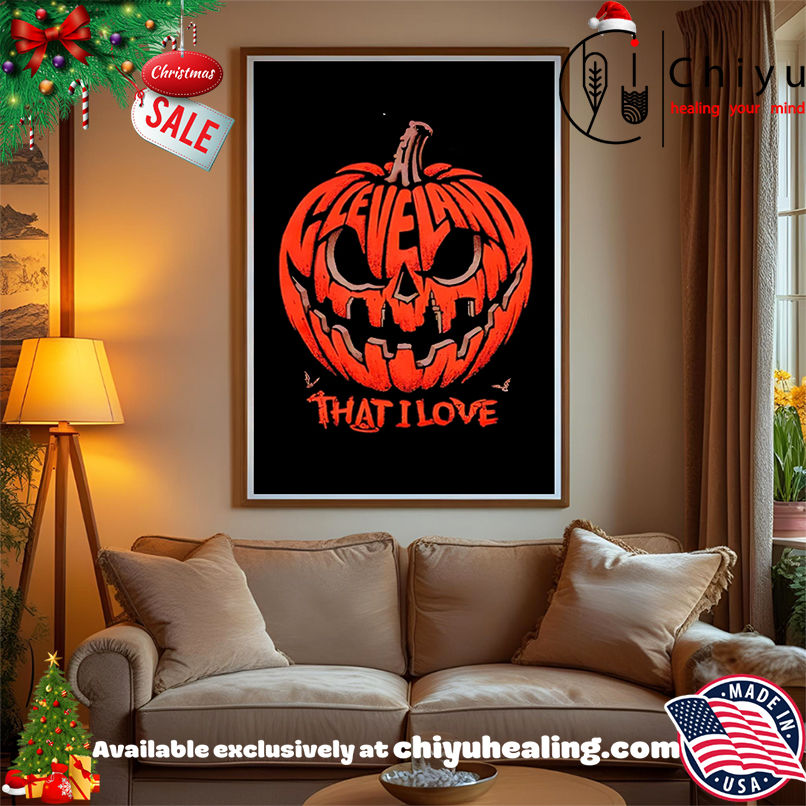 Cleveland That I Love Pumpkin Halloween shirt, Hoodie, Sweatshirt, Poster Canvas, Mug, Ornaments